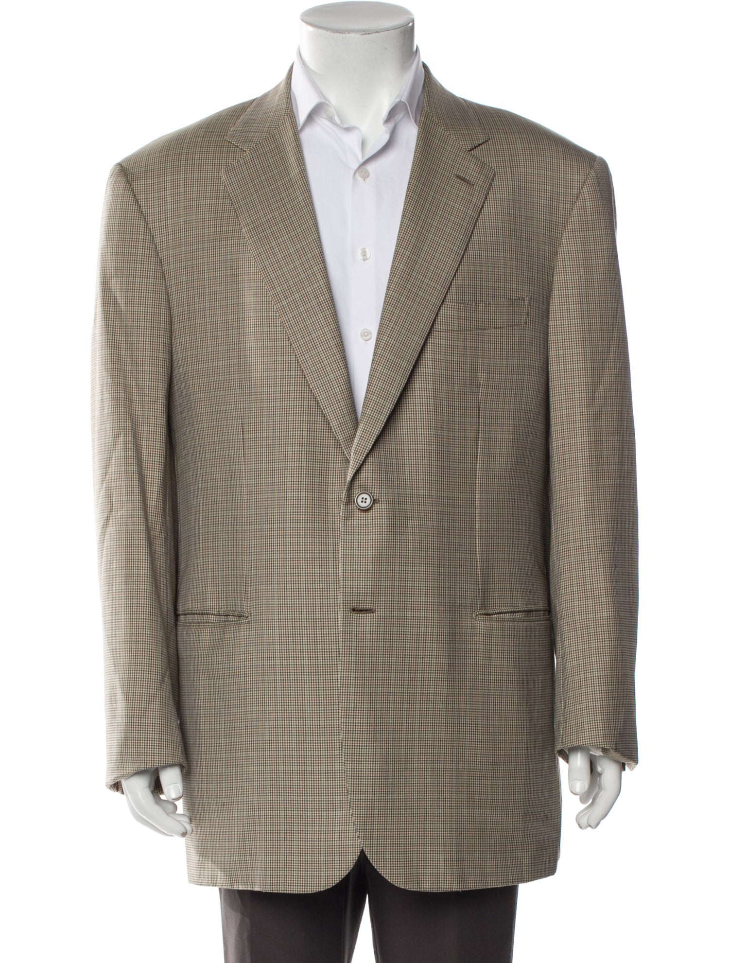 Brioni Wool Plaid Print Blazer